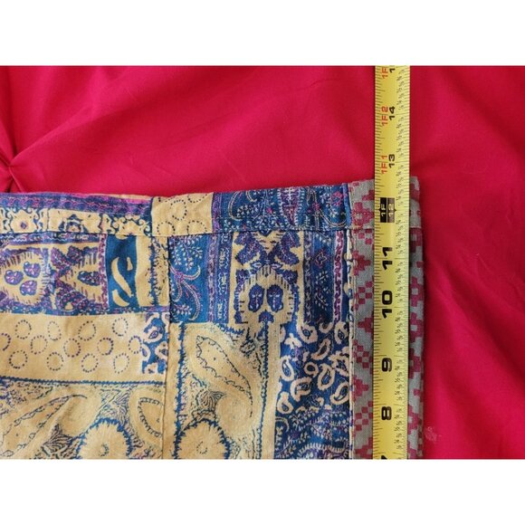 Sundance Linen Patchwork Womens Kalini Shorts Size L Tassel Boho Beach Festive - Picture 11 of 12